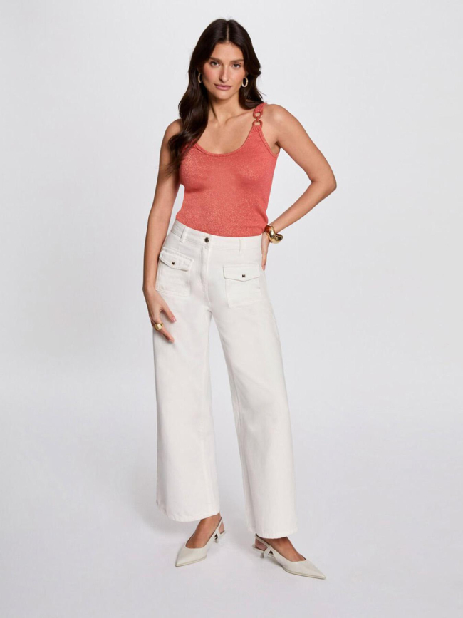 Débardeur pailleté didoni orange femme - Morgan