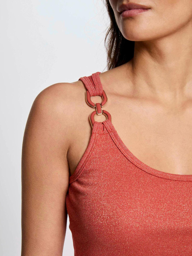 Débardeur pailleté didoni orange femme - Morgan