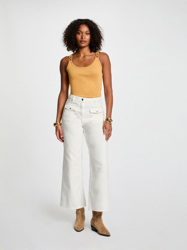 Débardeur pailleté didoni jaune femme - Morgan