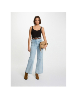 Débardeur côtelé doubi noir femme - Morgan