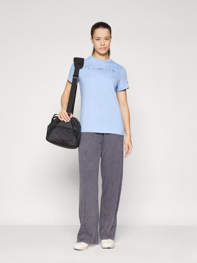 T-shirt logo brodé uni bleu femme - Champion