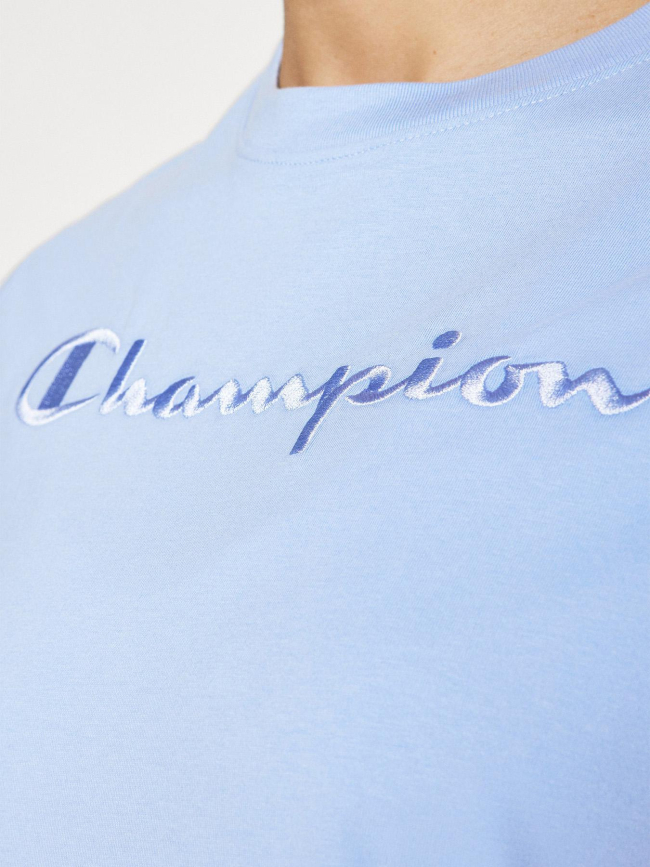 T-shirt logo brodé uni bleu femme - Champion
