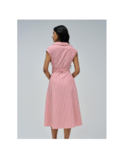 Robe rayé col croisé rouge femme - Salsa