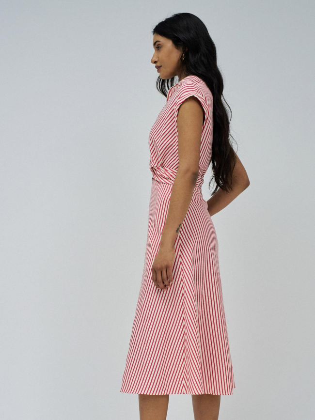 Robe rayé col croisé rouge femme - Salsa