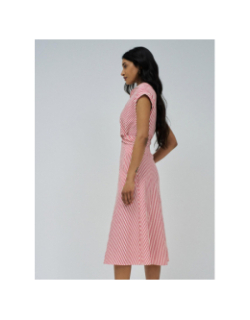 Robe rayé col croisé rouge femme - Salsa