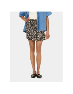 Jupe short léopard nala beige noir femme - Only