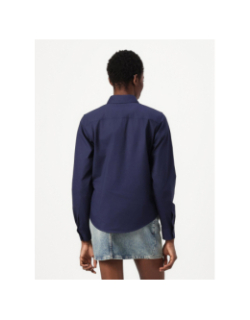 Chemise uni logo brodé bleu marine femme - Hugo