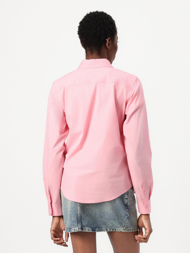 Chemise uni logo brodé rose femme - Hugo