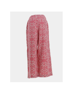 Pantalon large en lin imprimé linno rose femme - Ichi