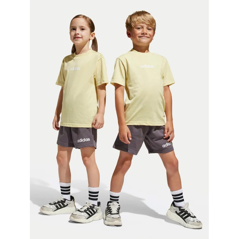 Ensemble short t-shirt lk linear vert gris enfant - Adidas
