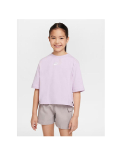 T-shirt crop nsw logo brodé violet fille - Nike
