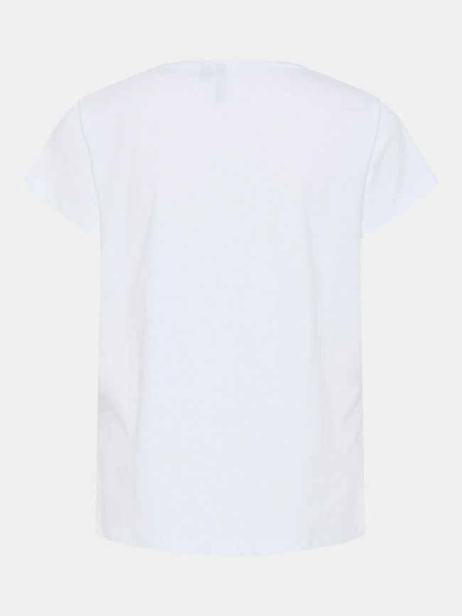 T-shirt col v serima dancing queen blanc femme - Pieces