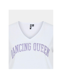 T-shirt col v serima dancing queen blanc femme - Pieces