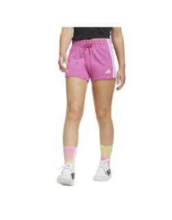 Short de sport molleton 3s rose fille - Adidas