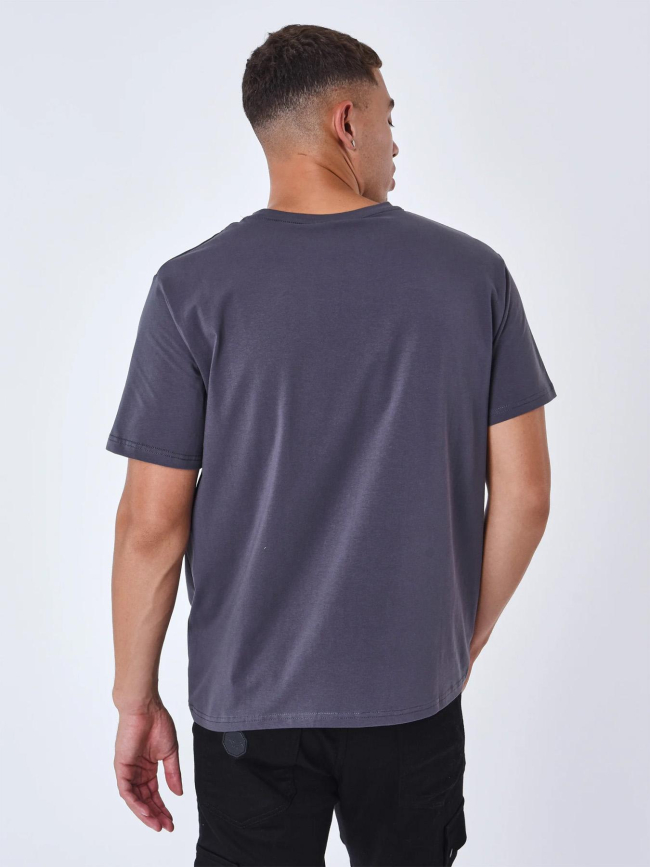 T-shirt cœur brisé brodé gris homme - Project X Paris