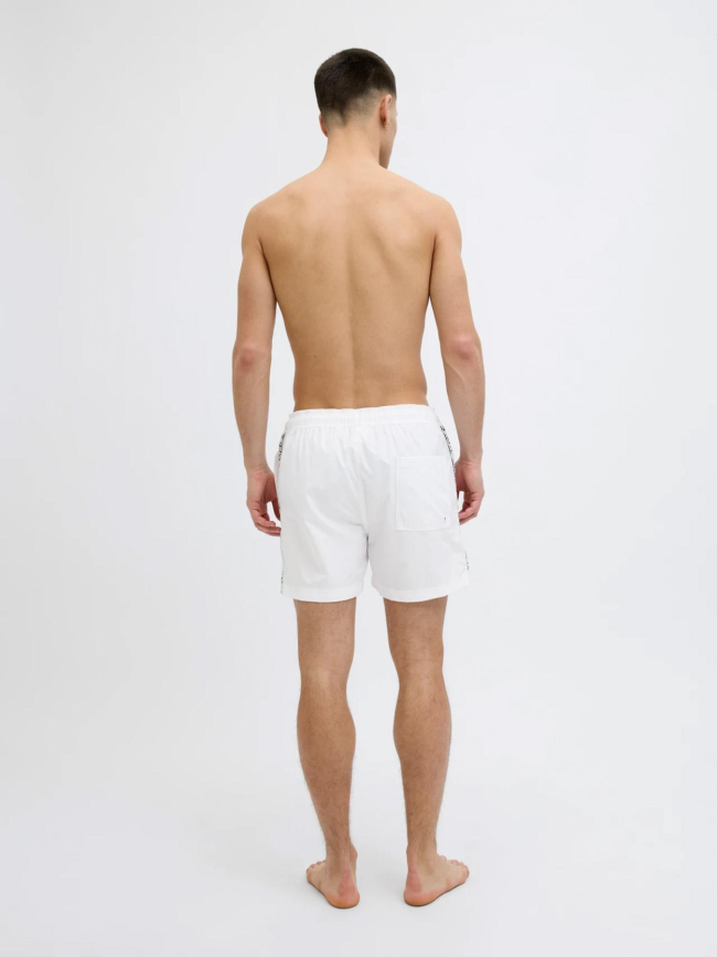 Short de bain maui swim tape blanc homme - Jack & Jones