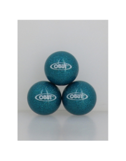 Boules de pétanque indoor outdoor 65mm bleu pailleté enfant - Obut