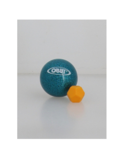 Boules de pétanque indoor outdoor 65mm bleu pailleté enfant - Obut