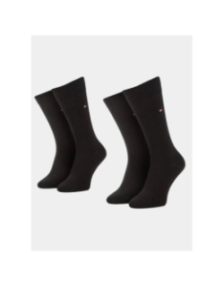 2 paires de chaussettes hautes uni noir homme - Tommy Hilfiger