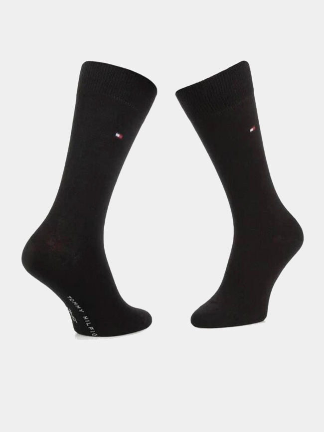2 paires de chaussettes hautes uni noir homme - Tommy Hilfiger