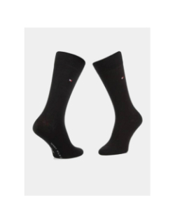 2 paires de chaussettes hautes uni noir homme - Tommy Hilfiger