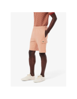 Short cargo molleton de coton rose homme - Lacoste