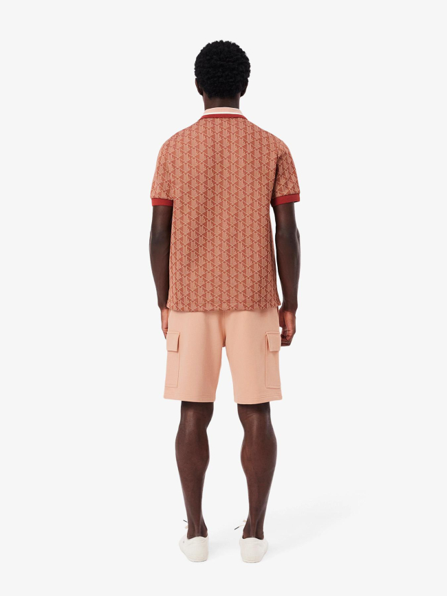 Short cargo molleton de coton rose homme - Lacoste