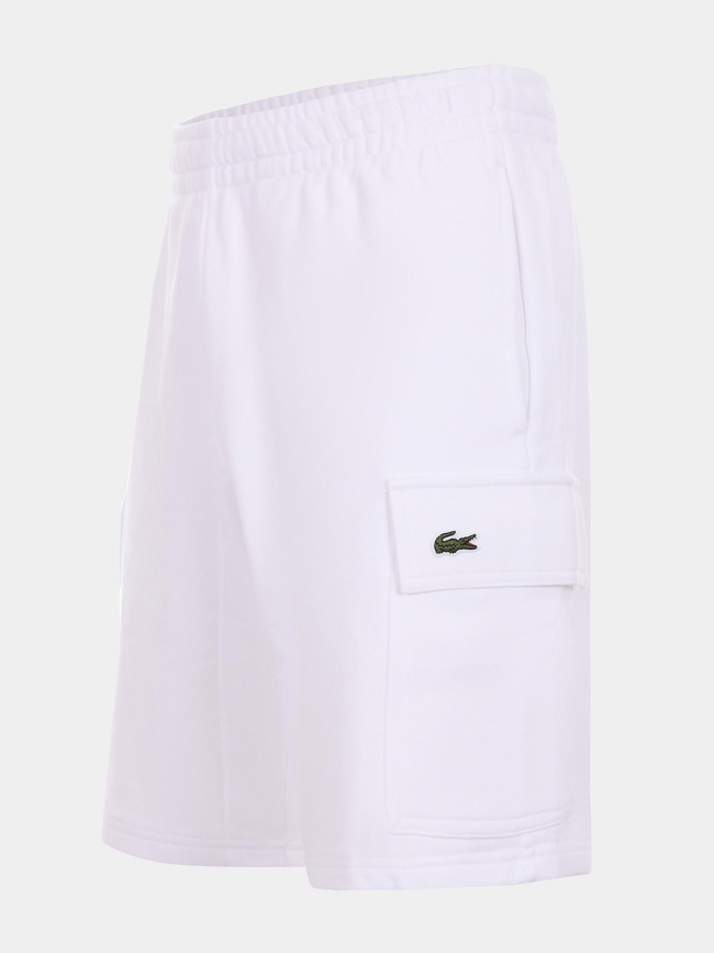 Short cargo molleton de coton blanc homme - Lacoste