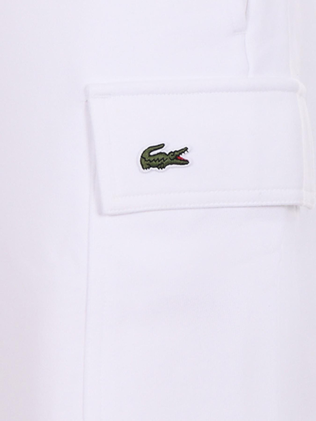 Short cargo molleton de coton blanc homme - Lacoste