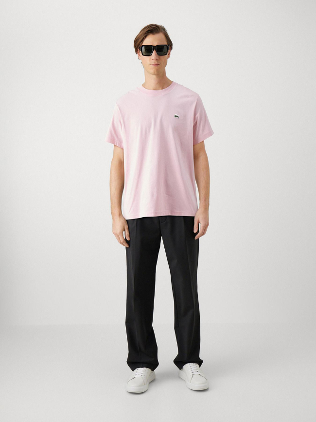 T-shirt en coton pima léger rose homme - Lacoste