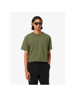T-shirt en coton pima léger kaki homme - Lacoste