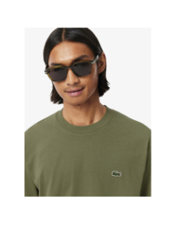 T-shirt en coton pima léger kaki homme - Lacoste