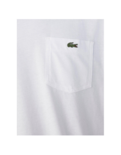 T-shirt en coton avec poche poitrine blanc homme - Lacoste