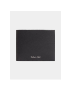 Portefuille 3 volets en cuir texturé noir homme - Calvin Klein