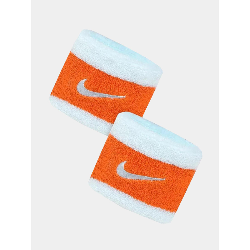 Poignets éponge swoosh orange blanc - Nike