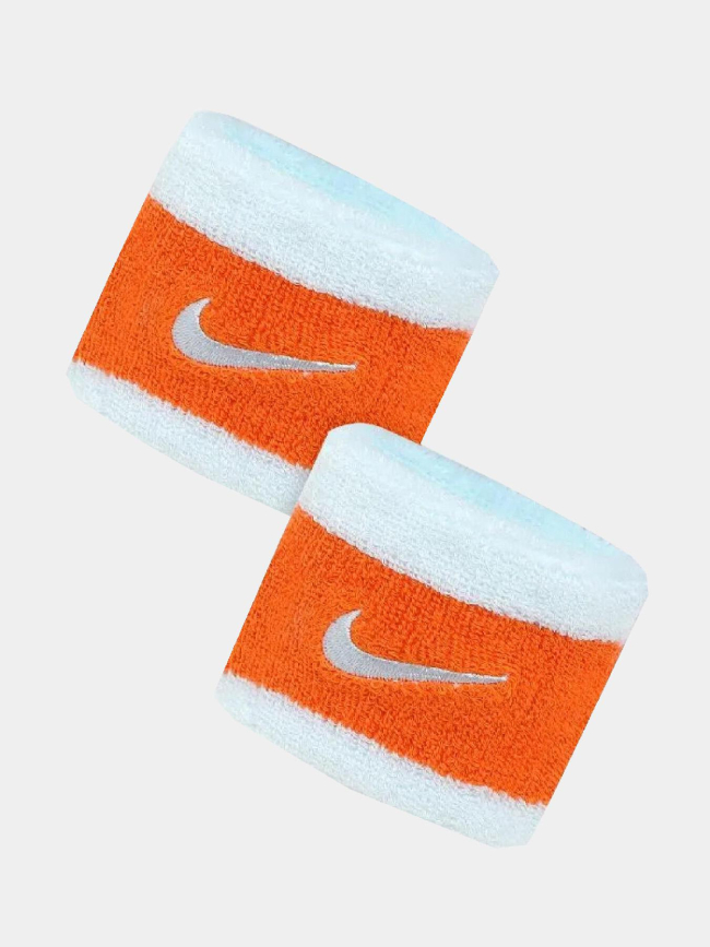 Poignets éponge swoosh orange blanc - Nike