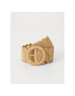Ceinture en paille lyana beige femme - Pieces