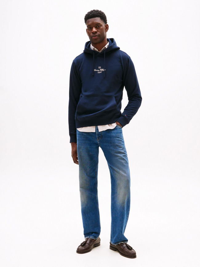 Sweat à capuche outline flag bleu nuit homme - Tommy Hilfiger