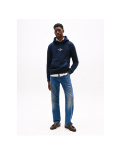 Sweat à capuche outline flag bleu nuit homme - Tommy Hilfiger