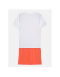 Ensemble t-shirt et short jumbo blanc et orange enfant - Jordan