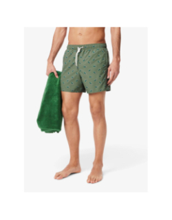 Short de bain court imprimé crocodile kaki homme - Lacoste