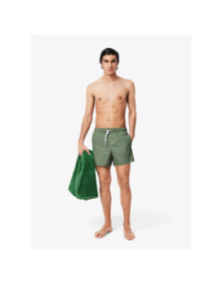 Short de bain court imprimé crocodile kaki homme - Lacoste