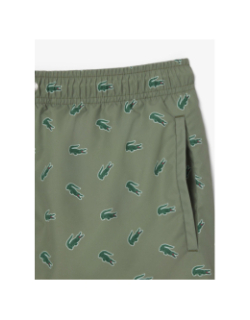 Short de bain court imprimé crocodile kaki homme - Lacoste