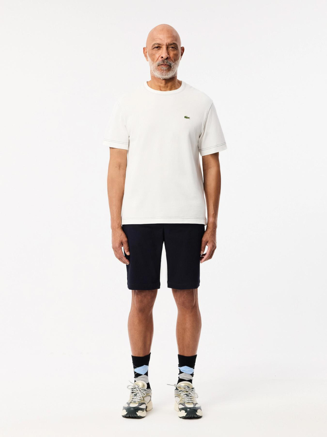 Bermuda chino slim fit coton stretch bleu marine homme - Lacoste