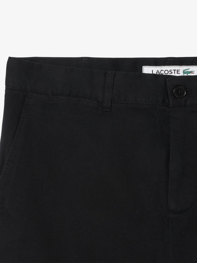 Bermuda chino slim fit coton stretch noir homme - Lacoste