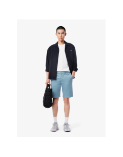 Bermuda chino slim fit en coton stretch bleu homme - Lacoste