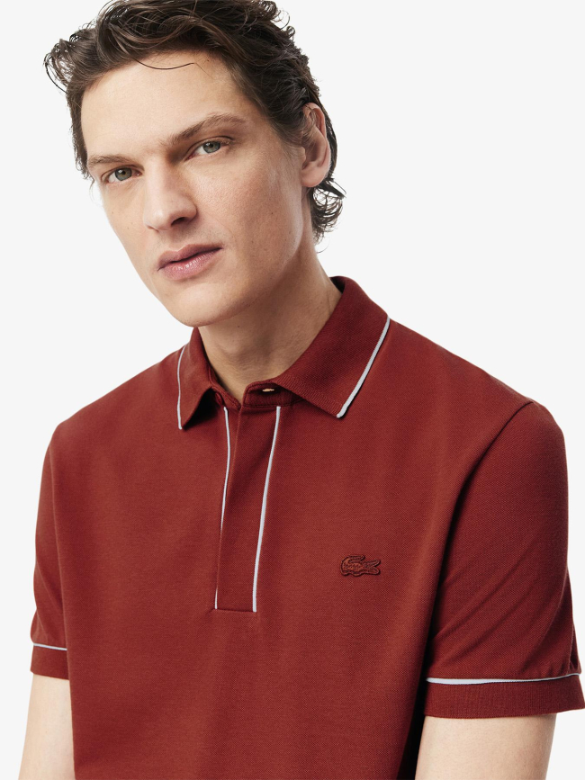 Polo en piqué stretch paris rouge homme - Lacoste