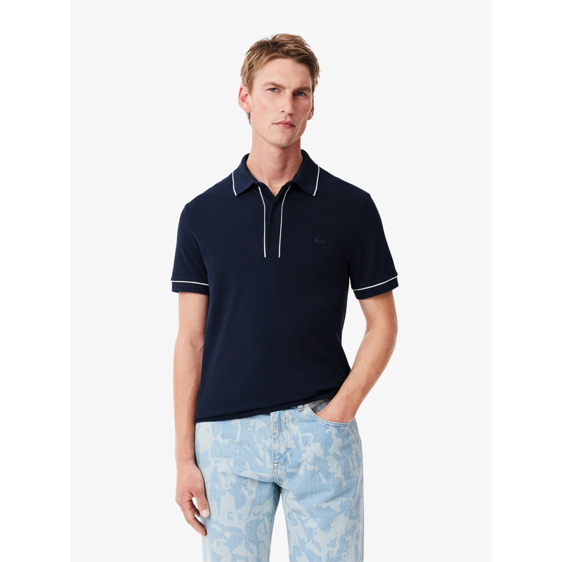 Polo en piqué stretch paris bleu marine homme - Lacoste