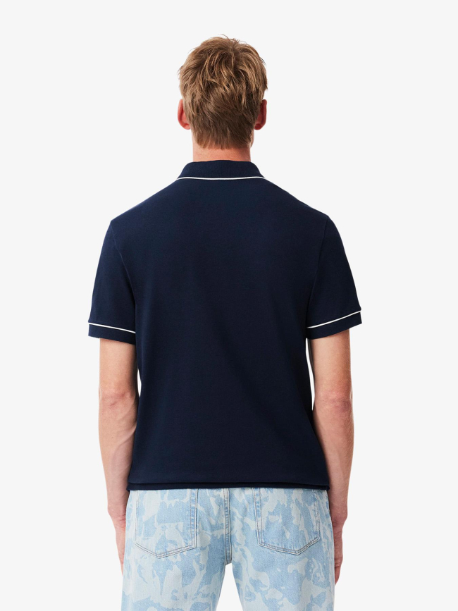 Polo en piqué stretch paris bleu marine homme - Lacoste