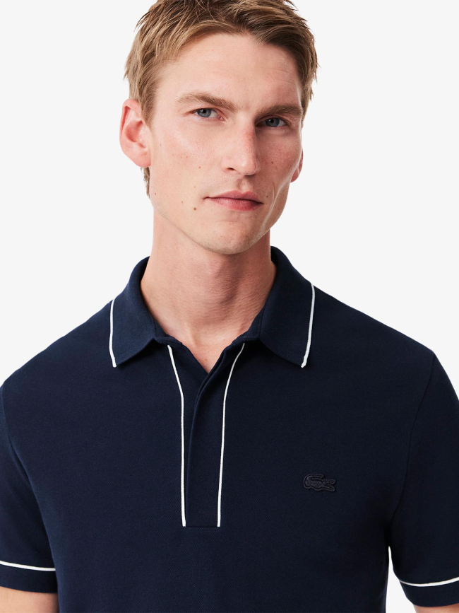 Polo en piqué stretch paris bleu marine homme - Lacoste